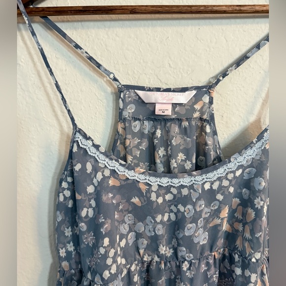 Victoria's Secret Angels Babydoll Blue Floral Sheer Slip Dress - Picture 3 of 5